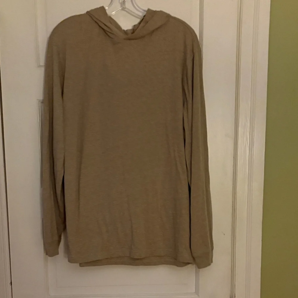 J. Crew Men's Lightweight Hooded Long-Sleeve Shirt — Beige/Tan
